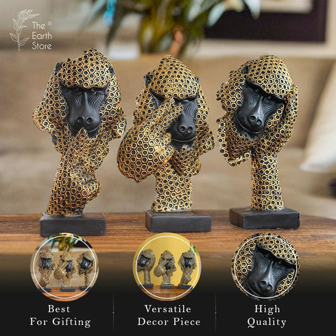 Gandhis Golden Trio Set - The Earth Store - home decor